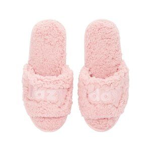 JENNI INTIMATES Women's‎ Lazy Day Faux-Sherpa Slippers NWT Medium PINK